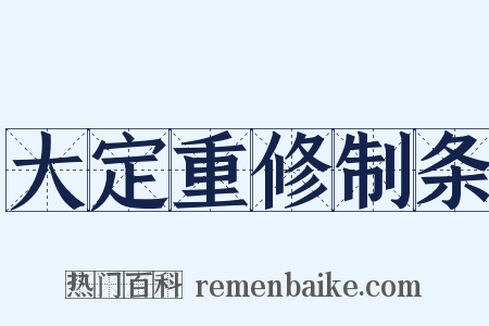 大定重修制条是什么意思的图片